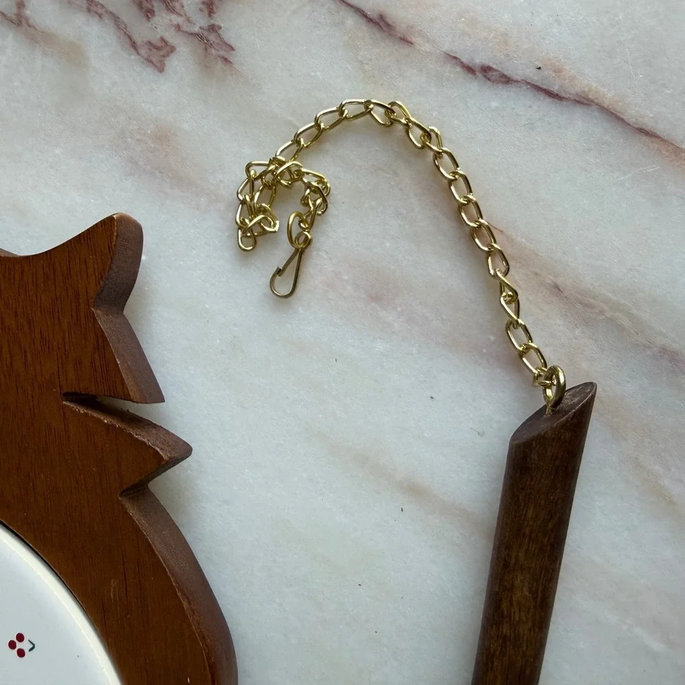 Vintage Goose Wood Cheese Board Ceramic Tile Inlay‎ with Spreader Knife Holiday